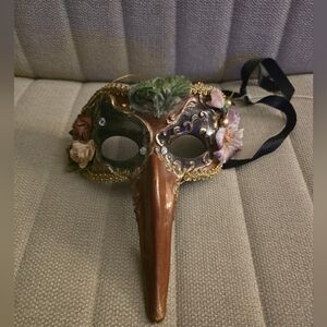 vintage Wayne Kleski long nose mask  Mardi Gras
